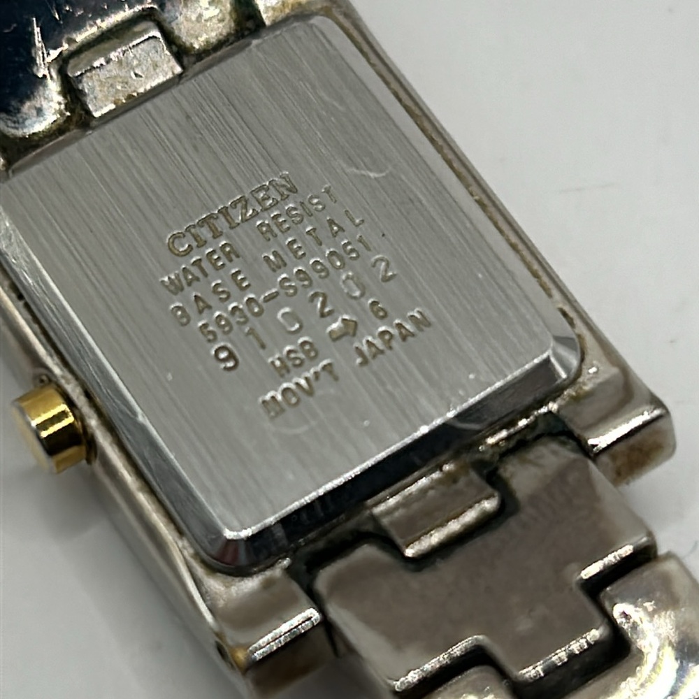 Working! Citizen Quartz Rectangular Face Unisex M… - image 5